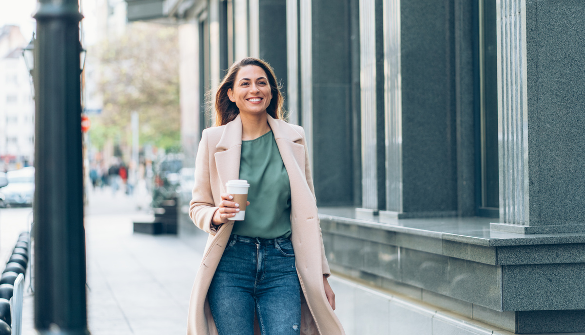 Woman walking on the street