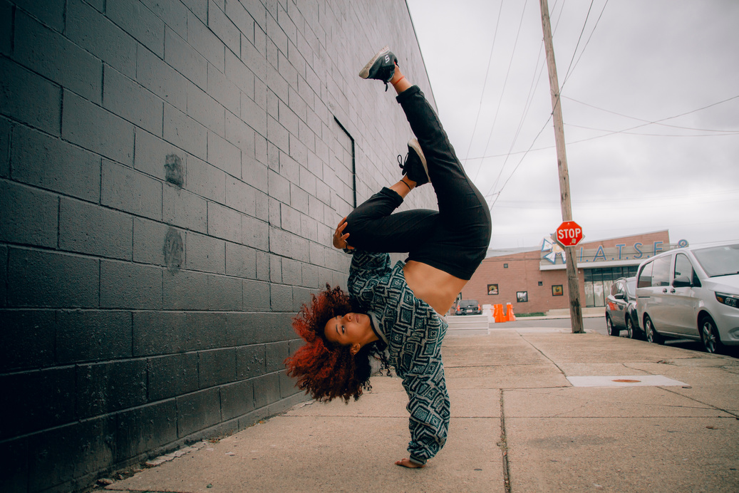 Woman Dancing Break Dance